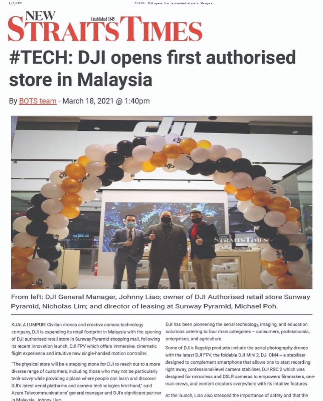 DronesKaki Group Opens First DJI Store in Malaysia