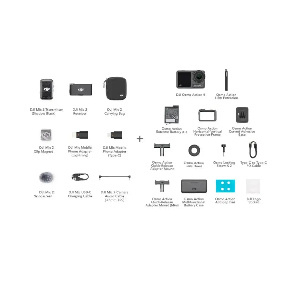 Dji Mic 2 (1Tx + 1Rx) Osmo Action 4 Adventure Combo