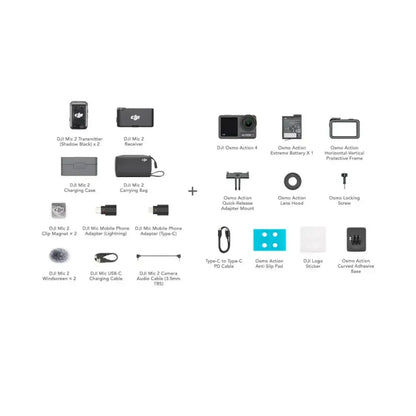 Dji Mic 2 (2Tx + 1Rx) Osmo Action 4 Standard Combo